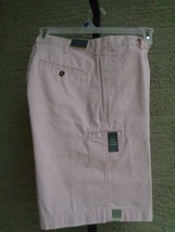 NWT Saddlebred  32 W Flat Front Cotton Twill Shorts with tech pocket Lt Pink - $12.86