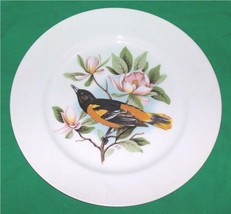 Vtg Audubon Painting Bird Plate Baltimore Oriole Magnolia Folk Art Country Home - £25.60 GBP