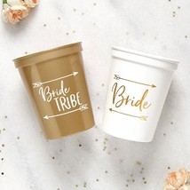 Bride Tribe Bridal Shower Bachelorette Party Decorations 14 Cups Gold - £9.52 GBP