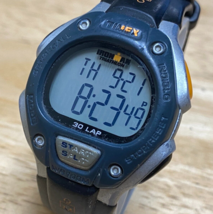 Timex Watch Ironman Quartz Men 100m Silver Blk Digital Alarm Chrono New Battery - £21.32 GBP