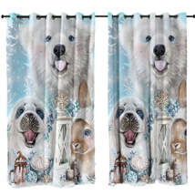 Winter Snowflake Kisses Polar Bear Seal and Bunny Curtain - $56.90+