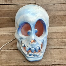 Vintage 1995 Rare Trendmasters Blue Foam Light Up Skull Halloween Decoration - £14.84 GBP