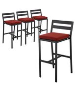 LeisureMod Patio Bar Stool in Powder-Coated Aluminum Frame with Removabl... - $835.94