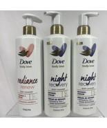 (3) Dove Body Love Cleanser Night Recovery Radiance Renew Serum Retinol ... - £19.76 GBP