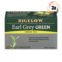 3x Boxes Bigelow Earl Grey Natural Green Tea | 20 Pouches Per Box | 1.05oz - £16.53 GBP