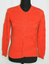 BANANA REPUBLIC KNITTED CARDIGAN SIZE SMALL ORANGE BUTTON FRONT GOLD BUT... - $10.59