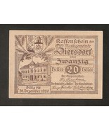 Austria ZIERSDORF 20 heller 1920 Austrian Notgeld Banknote - £1.62 GBP