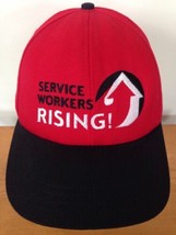 Service Workers Rising USA Union Made Embroidered Baseball Hat Cap Red S... - $18.99