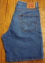 LEVI&#39;S 550 Relaxed Fit Light Blue Denim Shorts Men&#39;s size W34 L9&quot; 100% C... - $30.00
