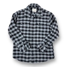 St John&#39;s Bay Checkered Plaid Heavy Weight Flannel Mens Large Grunge Bla... - $16.82