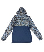 UNDER ARMOUR Men&#39;s L Fitted 1/2 Zip Pullover Blue Camo Hoodie Windbreake... - $24.19