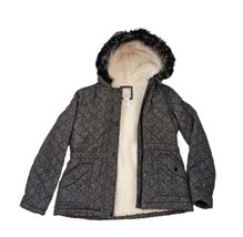 Girls SO Sherpa Fleece Lined Coat/ Jacket Size 14/16 Fur Trimmed Mint Co... - $23.27