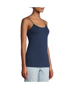 Time And Tru Women&#39;s Cami Shirt X-SMALL Navy Blue Adjustable Strap New - $10.69