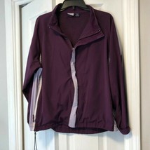 Energy Zone Womens Sz L Purple Lilac Zip Up Jacket Vented Back - £12.45 GBP