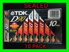 VTG TDK 10 Pack + Bonus D90 High Output Type I Cassette NEW Sealed  - £39.56 GBP