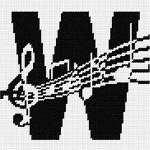 Pepita Needlepoint Canvas: Letter W Music Notes, 7&quot; x 7&quot; - £40.06 GBP+