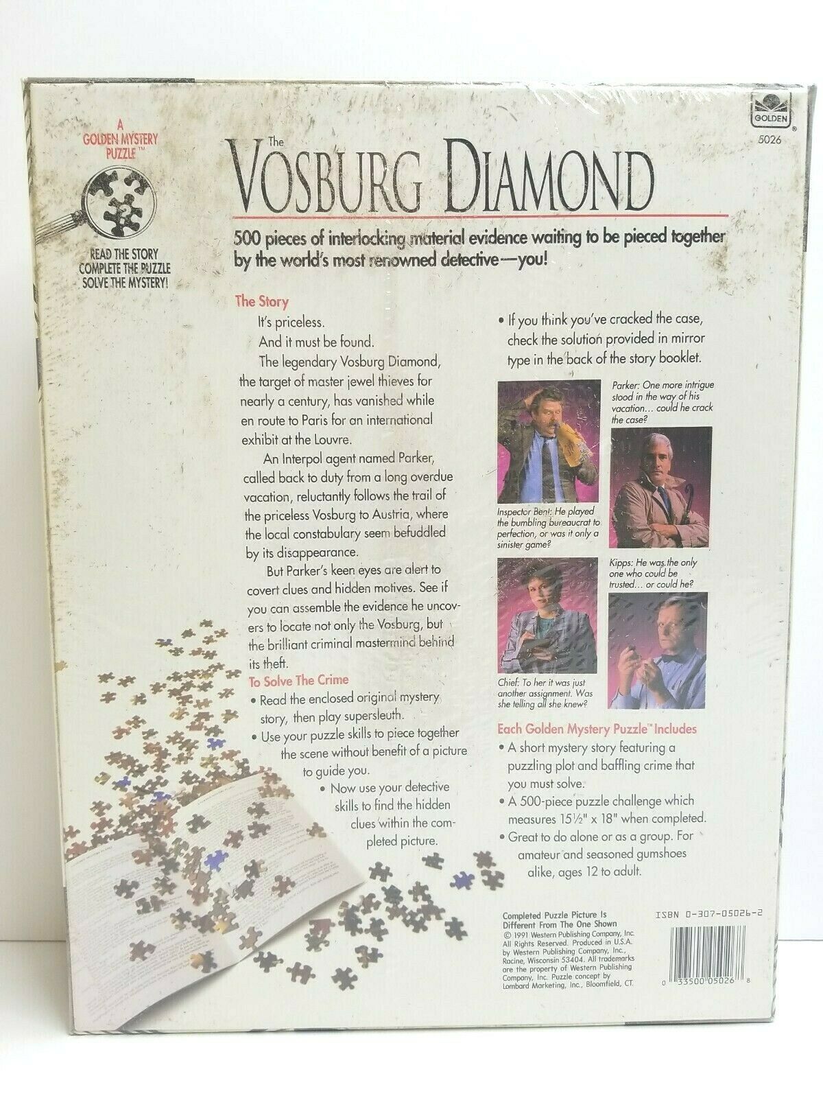 Primary image for Vosburg Diamond VTG 500 Pc Fun Mystery Story Solve Puzzle 1991 Robin Allen NEW
