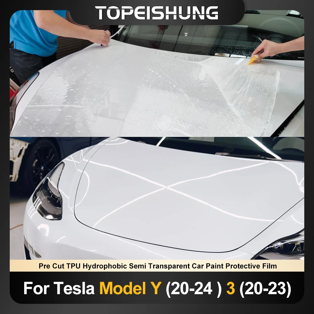TOPEISHUNG For Tesla Model Y 3 Car Sticker 2020-2024 Paint Protection Film Clear - £129.60 GBP+