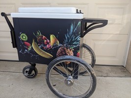 COOLER PUSH CART FRUITS BEER VENDOR CART  SALAD BOWLS COOLER CART YOGURT... - $3,343.23