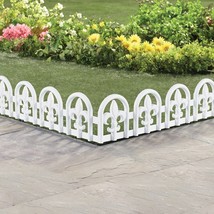 Set of 8 White Fleur-de-lis Arched Fence Panel Garden Border Landscape E... - $19.11