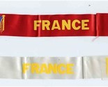 S S France Red &amp; White Silk Tally Ribbons Compagnie Générale Transatlant... - £70.73 GBP