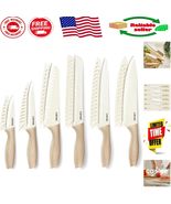 Elegant 12PC Essential Knife Set - Dishwasher Safe, Wooden Handles Included - $72.72 CAD