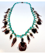 1970 Vintage Murano Glass Beaded Necklace Fruit Grapes Flowers Eggplants... - $268.95 CAD