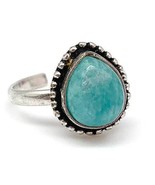 Kashi Small Stone Ring Amazonite Adjustable - $288.25 MXN