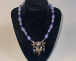 Kirks Folly Fairy Pixie Purple Rhinestone Goldtone Necklace Signed with Box - £70.35 GBP