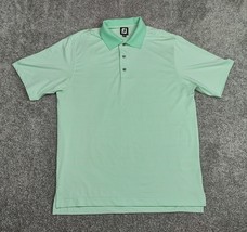 Footjoy Polo Shirt Men Large Green Striped Dri Fit Golf Athletic Casual ... - $16.99