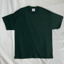 Vintage Hanes Heavyweight 50/50 Blank T Shirt NOS Dark Green Size Large - $24.56