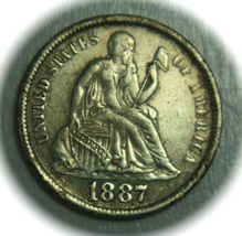 1887-S AU Liberty Seated Silver Dime.  20200201 - $49.99