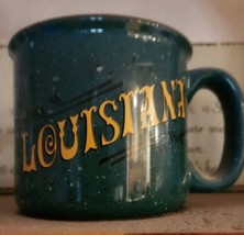 Louisiana Campfire Thick Green Ceramic Glass Cup Mug - £22.44 GBP