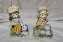 Homco Boy &amp; Girl with Big Hats 1430 Home Interiors &amp; Gifts - $5.00