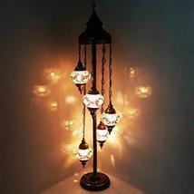 Turkish Moroccan Tiffany Style Glass Mosaic Floor Lamp Night Light - P2 X 5 Bulb - £155.54 GBP