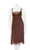 Burberry Silk Print Midi With Satin Trim Dress - $3,041.09 MXN