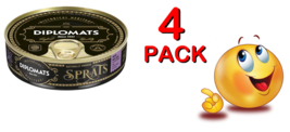 4 Pack - Smoked Sprats In Olive Oil With Bay Leaf 160g Diplomats Made In Latvia - £14.02 GBP