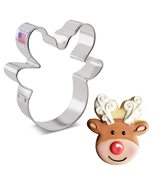 Reindeer Head/Face Cookie Cutter | Made In The USA | Ann Clark Cookie Cu... - £3.92 GBP