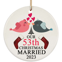 53th Wedding Anniversary 2023 Ornament Gift 53 Years Christmas Married T... - $14.80