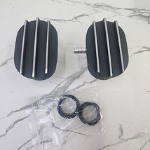 For Ford SBC BBC Black Aluminum Finned Oval PCV Valve Cover Breathers w ... - $46.77