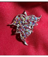 Sarah Coventry Aurora Borealis Vtg Brooch Pin Pendant 2.5” J101 - $12.16
