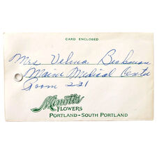 1980s Minott&#39;s Flowers Portland Maine Envelope Tag Empty Maine Med Cente... - $19.99