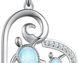 Mother&#39;s Day Gifts for Mom Her Wife, Opal Sea Turtle Necklace 925 Sterli... - $66.03