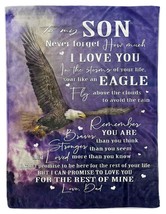 To My Son Fleece Blanket For Little Boy From Dad Eagle Flying Blankets Xmas Gift - £27.99 GBP+