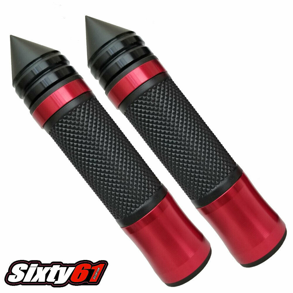 Yamaha R6 Grips Black Red 2006-2018 2019 2020 Comfort Gel Hand Spiked Ba... - $53.74