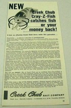 1963 Print Ad Creek Chub Cray-Z-Fish Fishing Lures Garrett,Indiana - $13.58