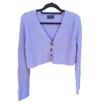 Urban Outfitters Cropped Cardigan Large Womens Purple Long Sleeve Button Front - £16.26 GBP