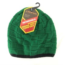 Seirus Beanie Hat Reversible Warm Dry Green Textured Knit Unisex One Size - $7.84