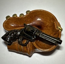 Vintage ANCO Western Style Ceramic Dish With Gun and Holster Design - £8.88 GBP