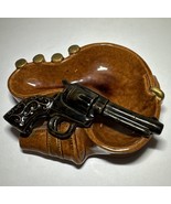 Vintage ANCO Western Style Ceramic Dish With Gun and Holster Design - £8.86 GBP